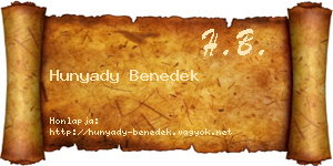 Hunyady Benedek névjegykártya
