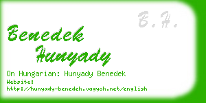 benedek hunyady business card